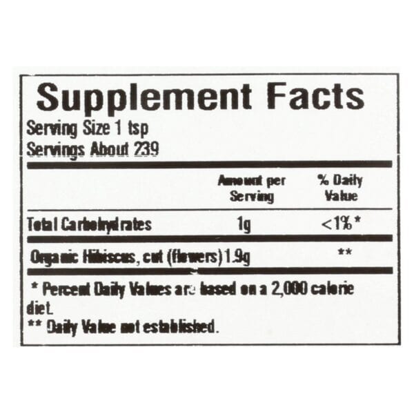 Frontier Herb Hibiscus Flowers Organic Cut and Sifted - Single Bulk Item - 1LB - Image 2