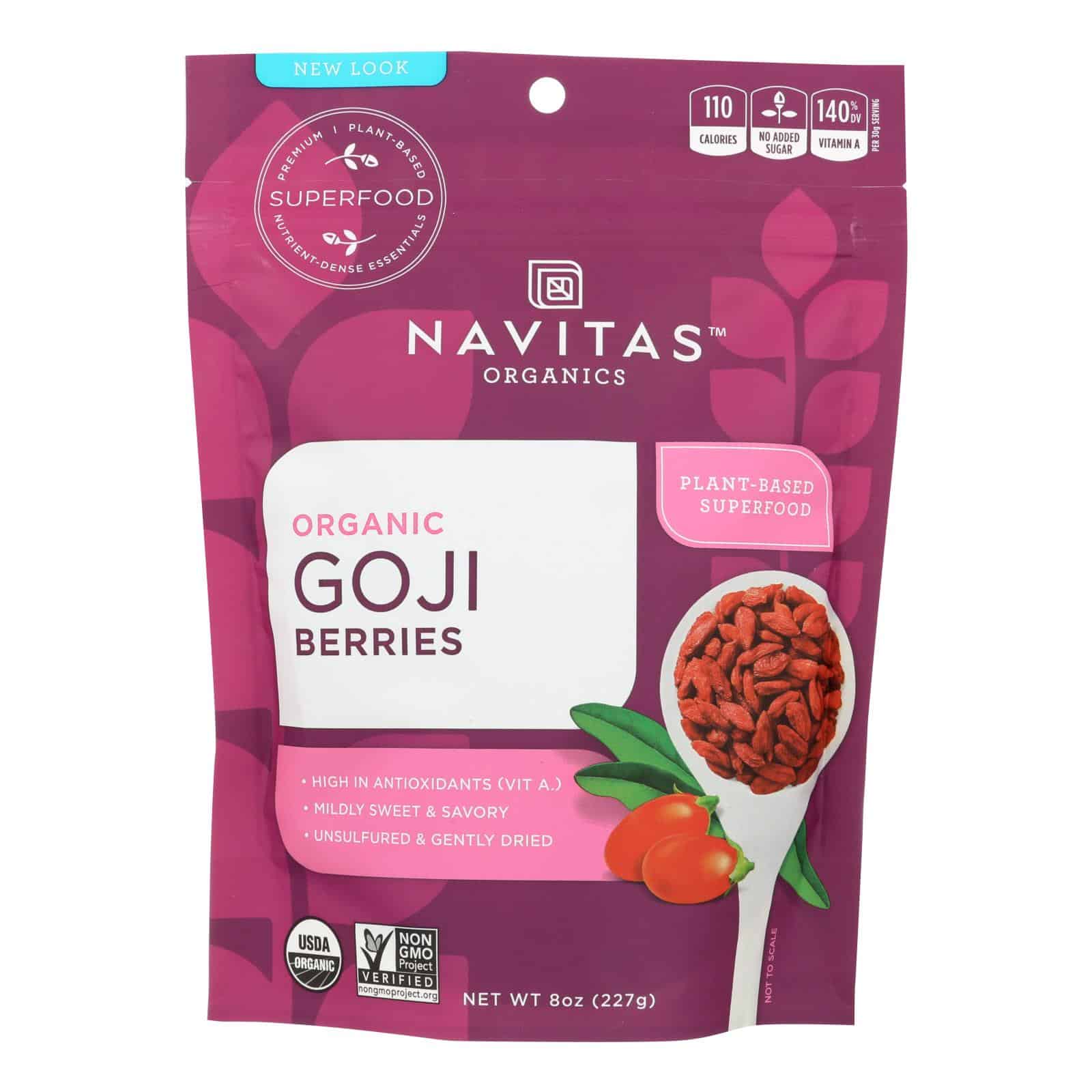 Navitas Naturals Goji Berries - Organic - Sun-Dried - 8 oz - case of 12 - Image 2