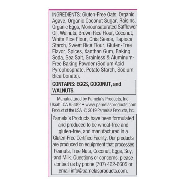 Pamela's Products - Oat Spice Whenever Bars - Raisin Walnut - Case of 6 - 1.41 oz. - Image 3