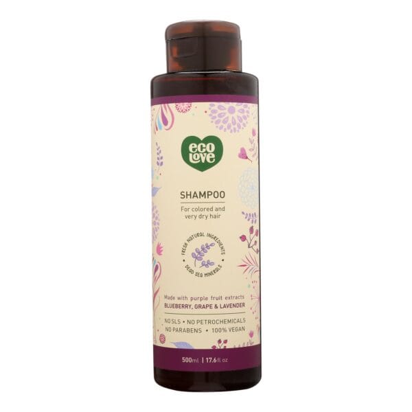 Ecolove Shampoo - Purple Fruit Shampoo For Colored and Very Dry Hair  - Case of 1 - 17.6 fl oz. - Image 2