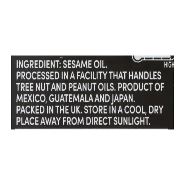 International Collection Sesame Oil - Toasted - Case of 6 - 8.45 Fl oz.