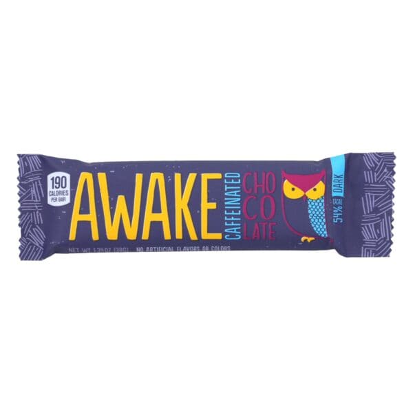 Awake Chocolate - Bar Caff Dark Chocolate - Case of 12-1.34 OZ - Image 2