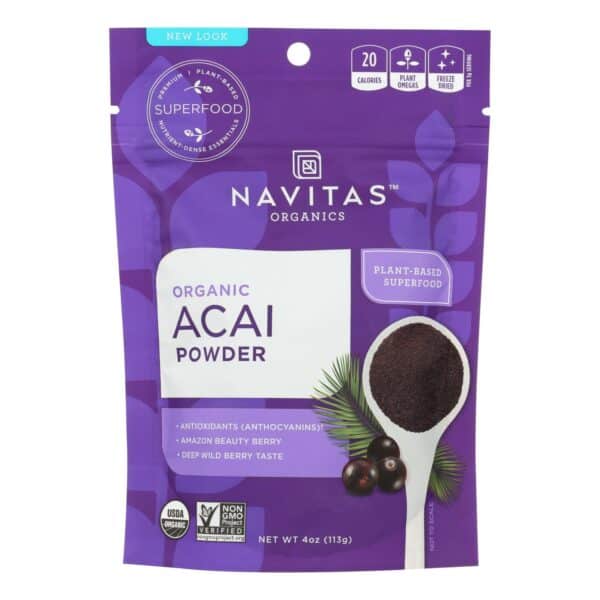 Navitas Naturals Acai Powder - Organic - Freeze-Dried - 4 oz - case of 12 - Image 3