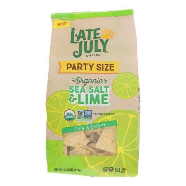 Late July Snacks - Tort Chips Sea Salt Lime - Case of 9-14.75 OZ - Image 2