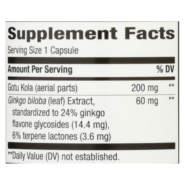 Nature's Way - Standardized Ginkgo - 60 Capsules - Image 3