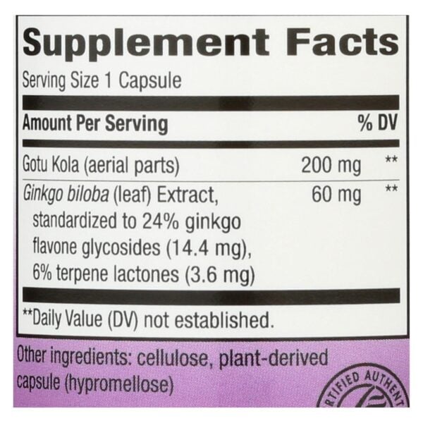 Nature's Way - Standardized Ginkgo - 60 Capsules