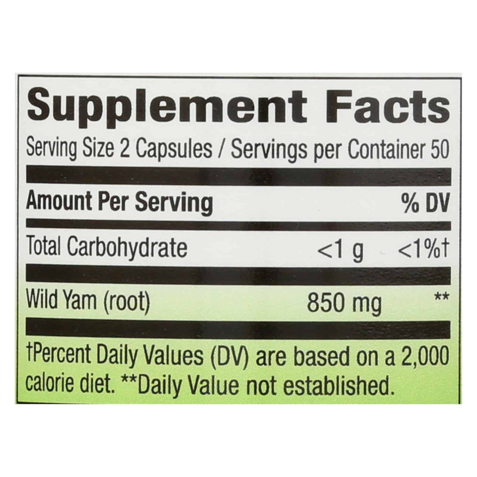 Nature's Way - Wild Yam Root - 425 mg - 100 Capsules - Image 3