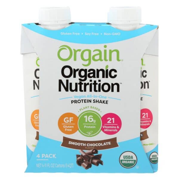 Orgain Organic Vegan Nutrition Shakes - Smooth Chocolate - Case of 3 - 4/11 FZ - Image 2