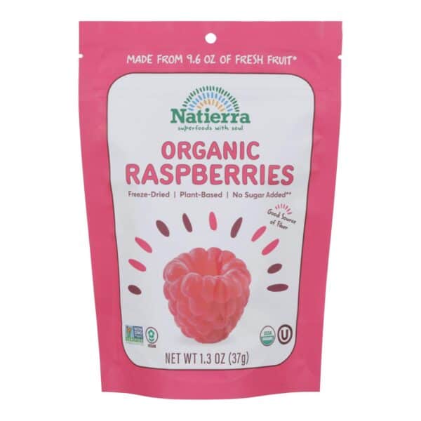 Natierra Freeze Dried - Raspberries - Case of 12 - 1.3 oz. - Image 3