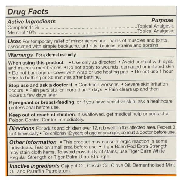 Tiger Balm Extra Strength Pain Relieving Ointment - 0.63 oz - Case of 6