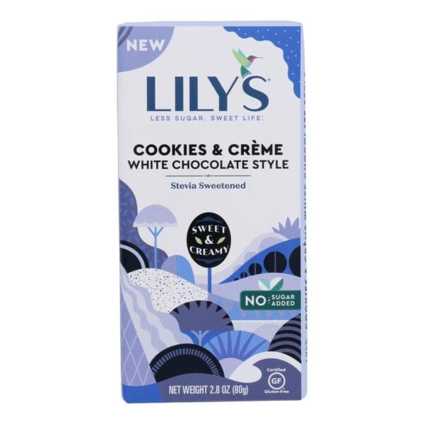 Lilys - Bar Cookie & Cream White Chocolate - Case of 12-2.8 OZ - Image 2