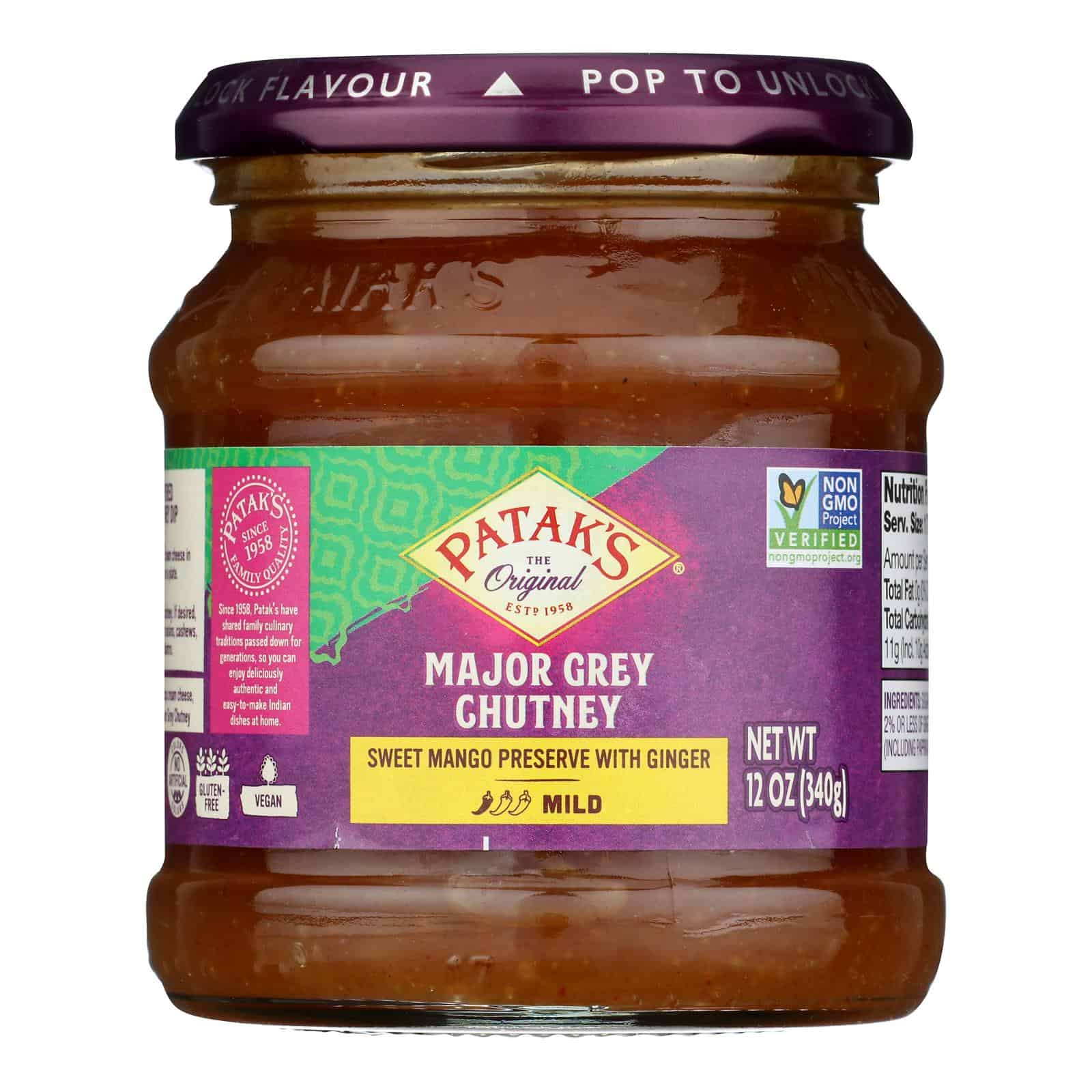 Pataks Chutney - Major Grey - Mild - 12 oz - case of 6