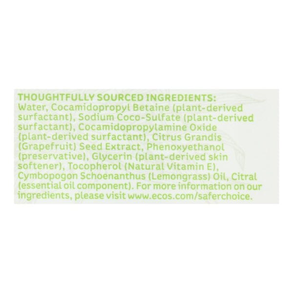 Earth Friendly Hand Soap - Lemongrass - Case of 6 - 17 FL oz. - Image 2
