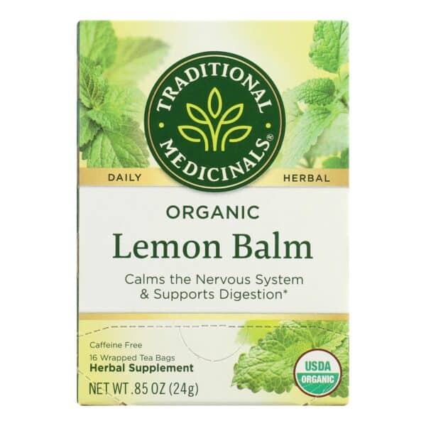 Traditional Medicinals Organic Herbal Tea - Lemon Balm Lemon Bal Og2 - Case of 6 - 16 Bags - Image 2