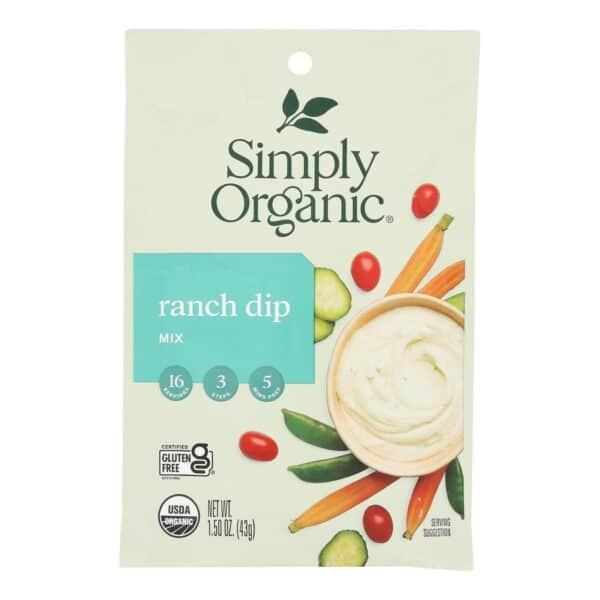 Simply Organic Ranch Dip Mix - Case of 12 - 1.5 oz.