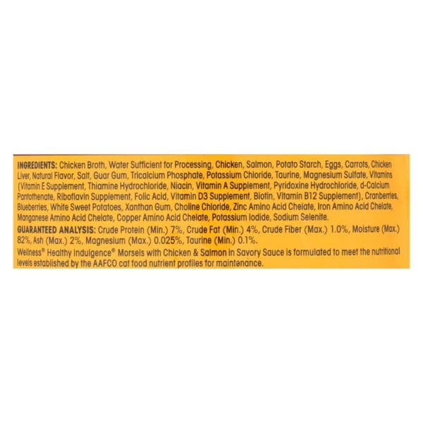 Wellness Pet Products Cat Food - Morsels with Chicken and Salmon In Savory Sauce - Case of 24 - 3 oz.
