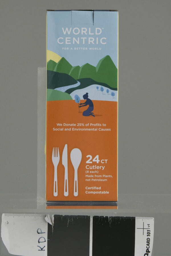 World Centric Assorted Corn Starch Flatware - Case of 12 - 24 Count