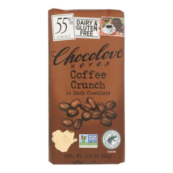 Chocolove Xoxox - Premium Chocolate Bar - Dark Chocolate - Coffee Crunch - 3.2 oz Bars - Case of 12 - Image 3