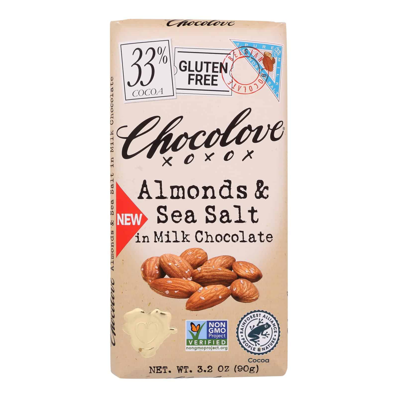 Chocolove - Bar Milk Chocolate Almond Sea Salt - Case of 12-3.2 OZ - Image 3