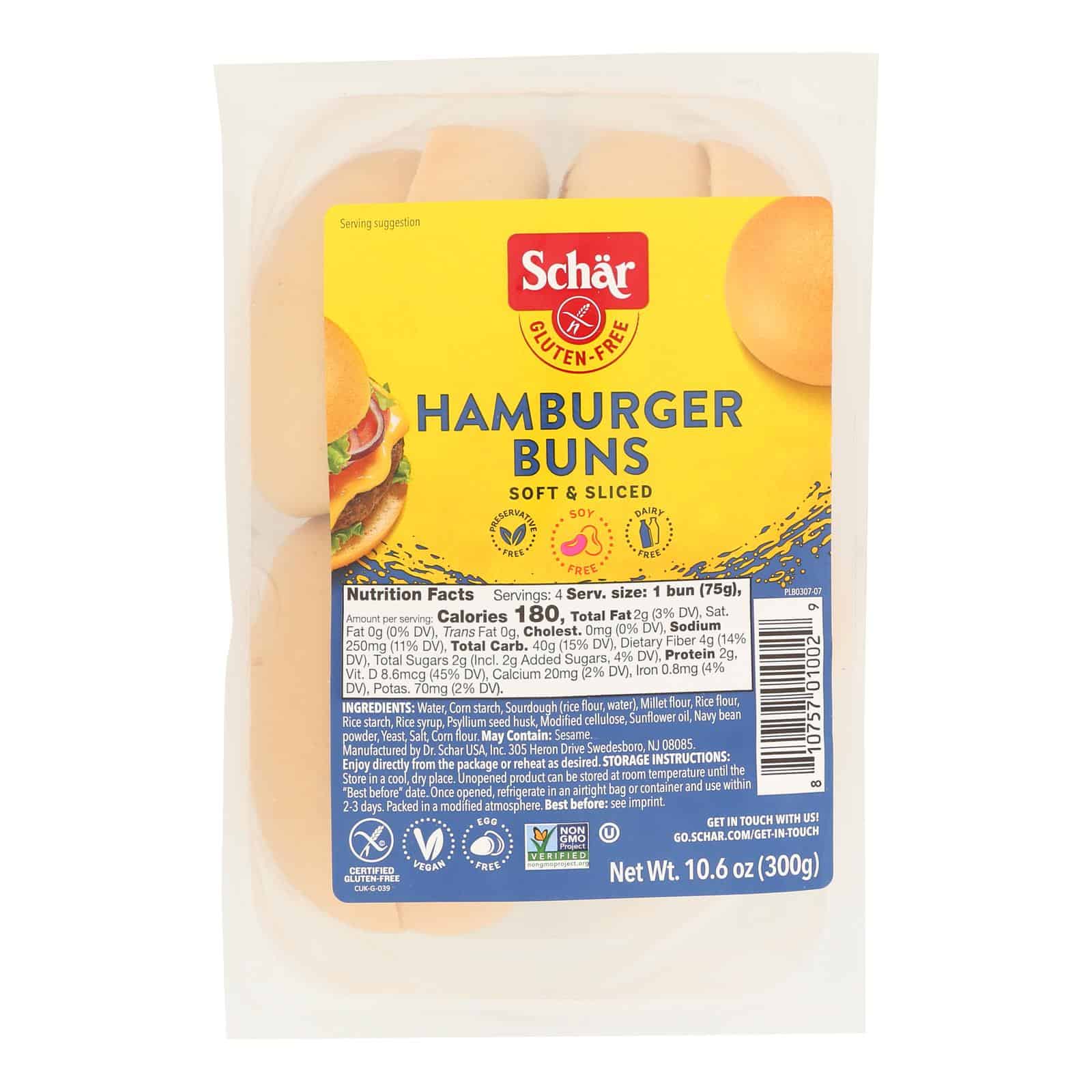 Schar - Rolls Hamburger Buns Gluten Free - Case of 4-10.6 OZ - Image 2