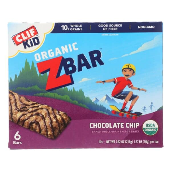 Clif Kid ZBar - Organic ZBar - Chocolate Chip - Case of 9 - 7.62 oz. - Image 3