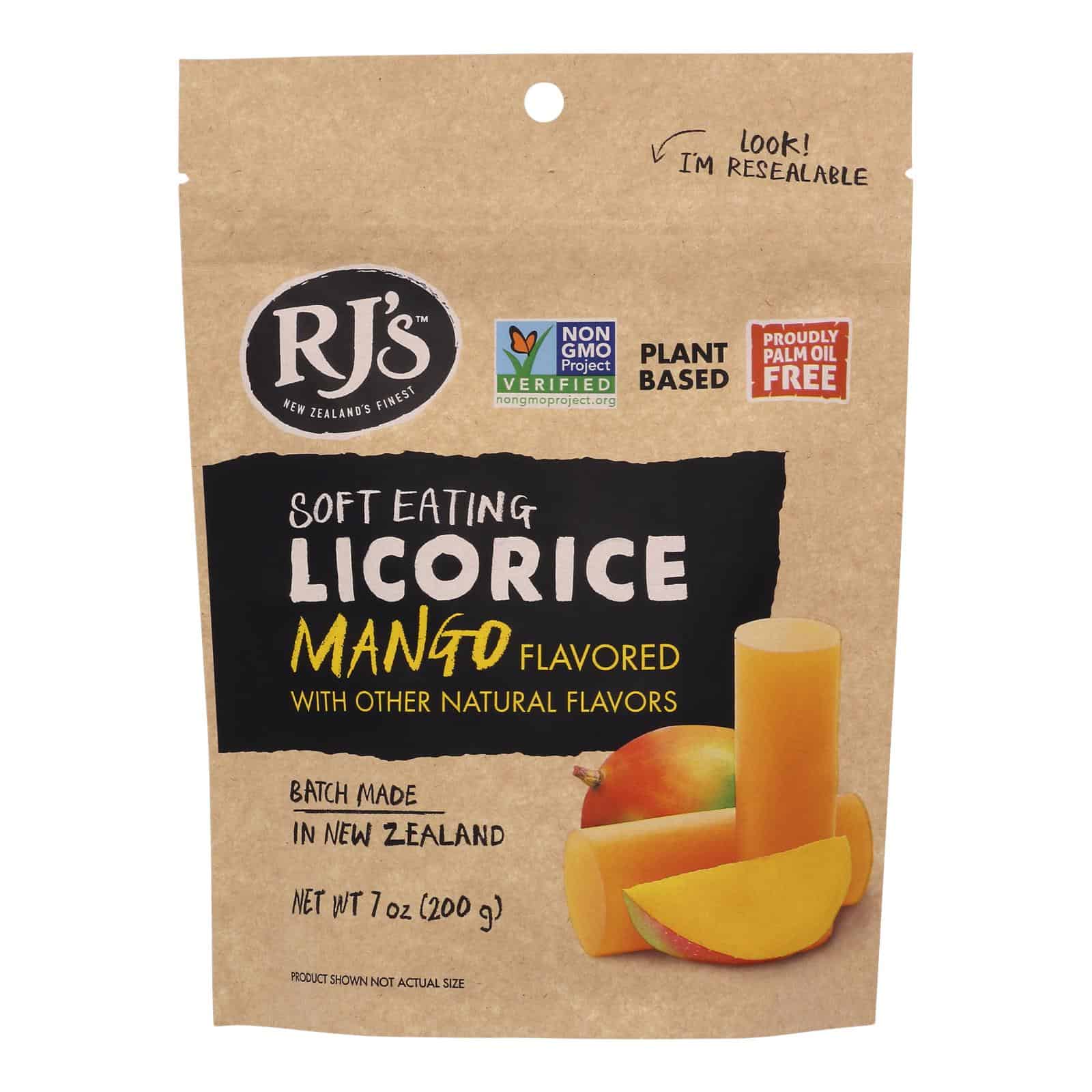 Rj's Licorice Soft Eating Licorice - Mango - Case of 8 - 7.05 oz - Image 3