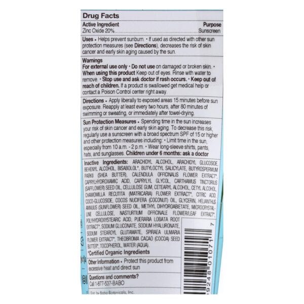 Babo Botanicals - Baby Skin Mineral Sunscreen - SPF 50 - 3 oz. - Image 2