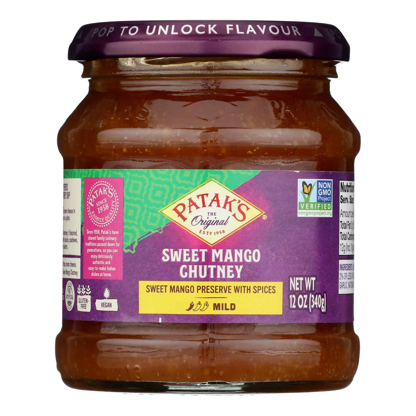 Pataks Chutney - Sweet Mango - Mild - 12 oz - case of 6 - Image 3