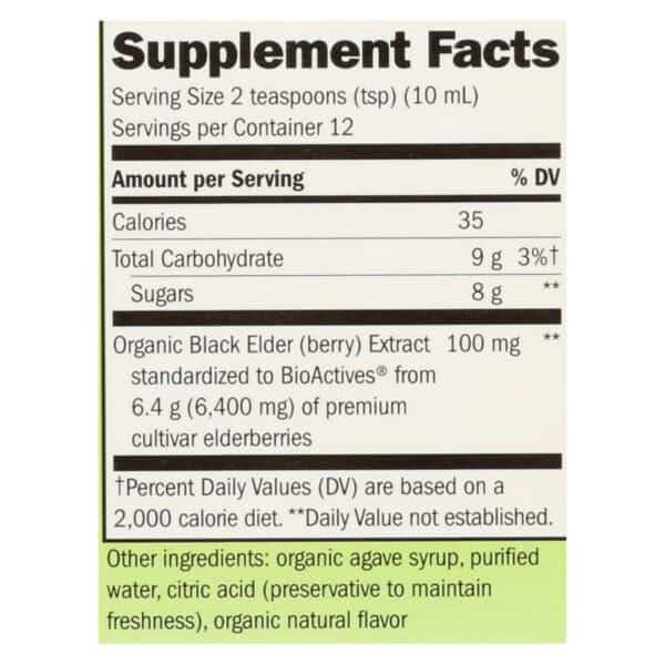 Nature's Way - Organic Sambucus - Elderberry Syrup - 4 fl oz - Image 2