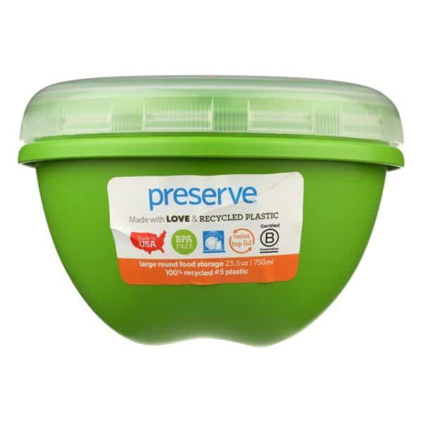 Preserve Large Food Storage Container - Green - Case of 12 - 25.5 oz