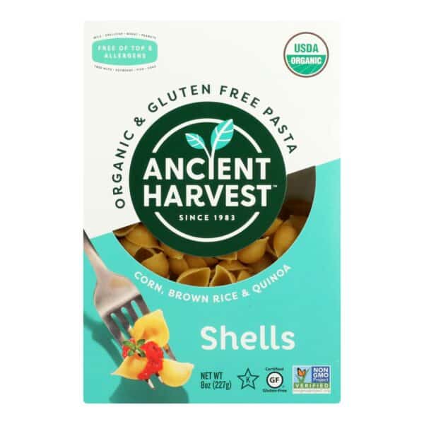 Ancient Harvest Organic Gluten Free Quinoa Supergrain Pasta - Shells - Case of 12 - 8 oz - Image 2
