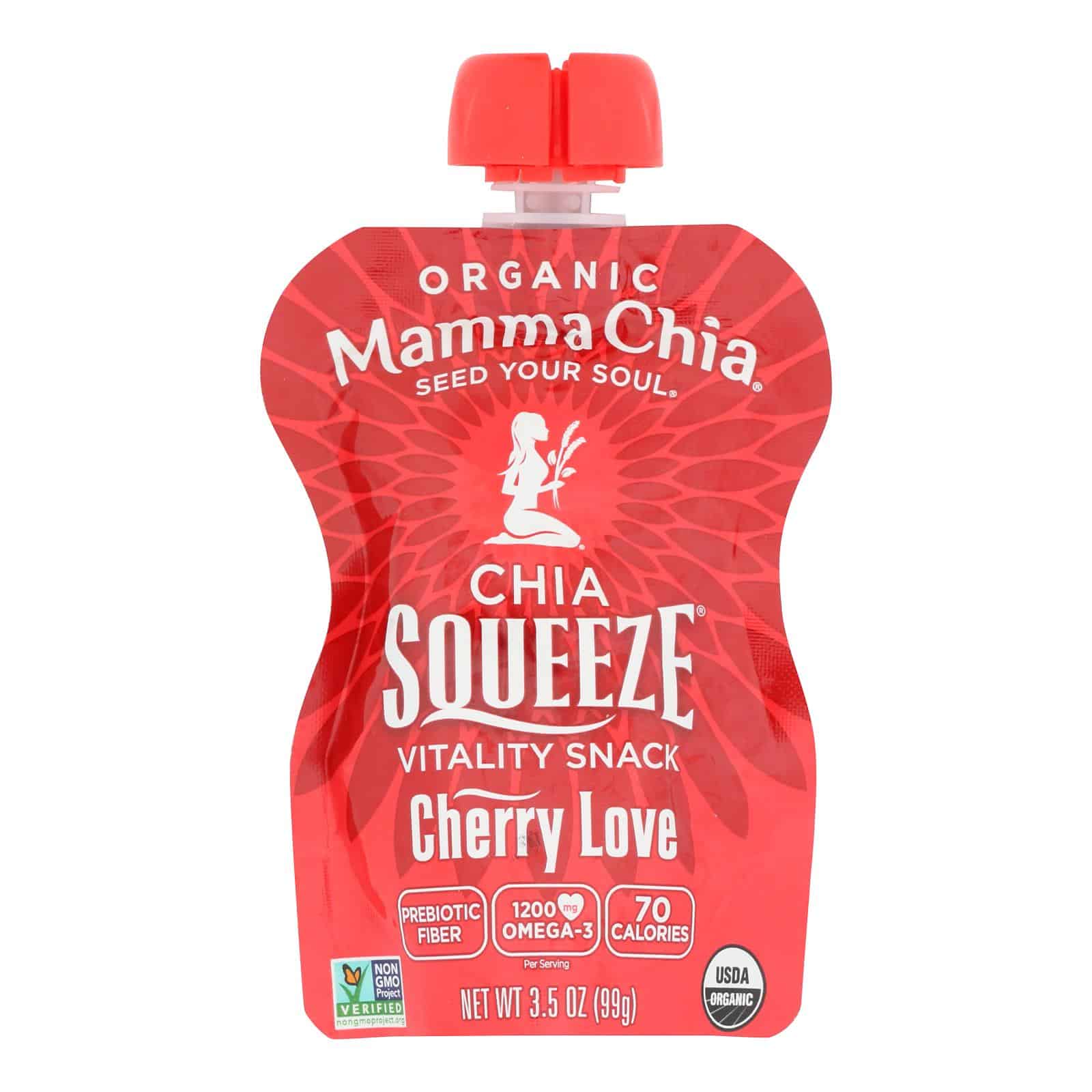 Mamma Chia Organic Chia Squeeze - Cherry Beet - Case of 16 - 3.5 oz