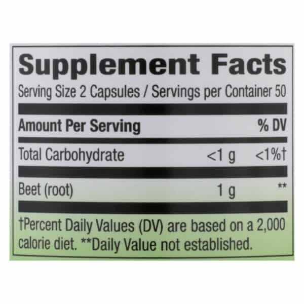 Nature's Way - Beet Root - Beta Vulgaris - 100 Capsules