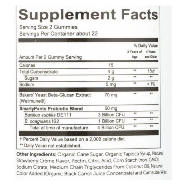 Smarty Pants Strawberry Creme Kids Probiotic Complete Dietary Supplement  - 1 Each - 45 CT - Image 2