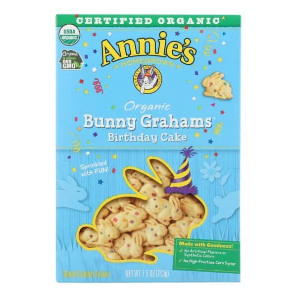 Annie's Organic Birthday Cake Bunny Grahams - Case of 12 - 7.5 OZ - Image 2