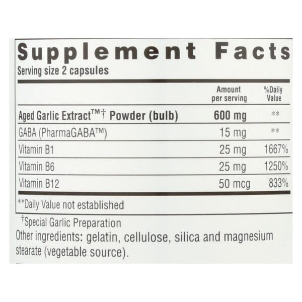 Kyolic - Aged Garlic Extract Stress and Fatigue Relief Formula 101 - 200 Capsules - Image 2