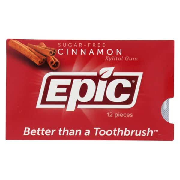 Epic Dental - Xylitol Gum - Cinnamon - Case of 12 - 12 Pack - Image 2