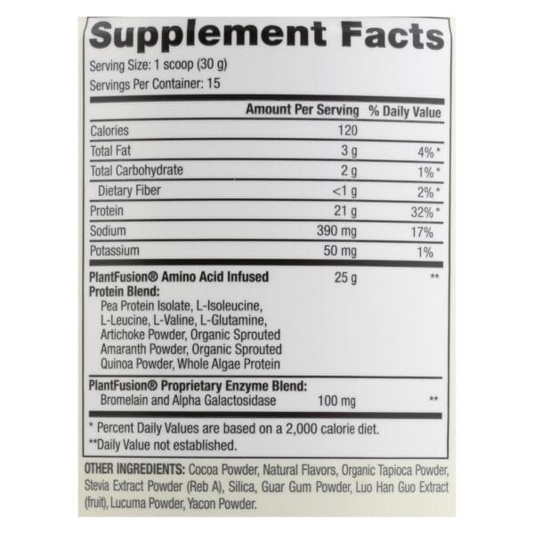 Plantfusion - Complete Protein - Chocolate - 1 lb - Image 2