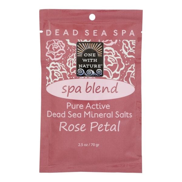 One With Nature Spa Blend Rose Petal Dead Sea Mineral Bath - Salt - Case of 6 - 2.5 oz. - Image 2