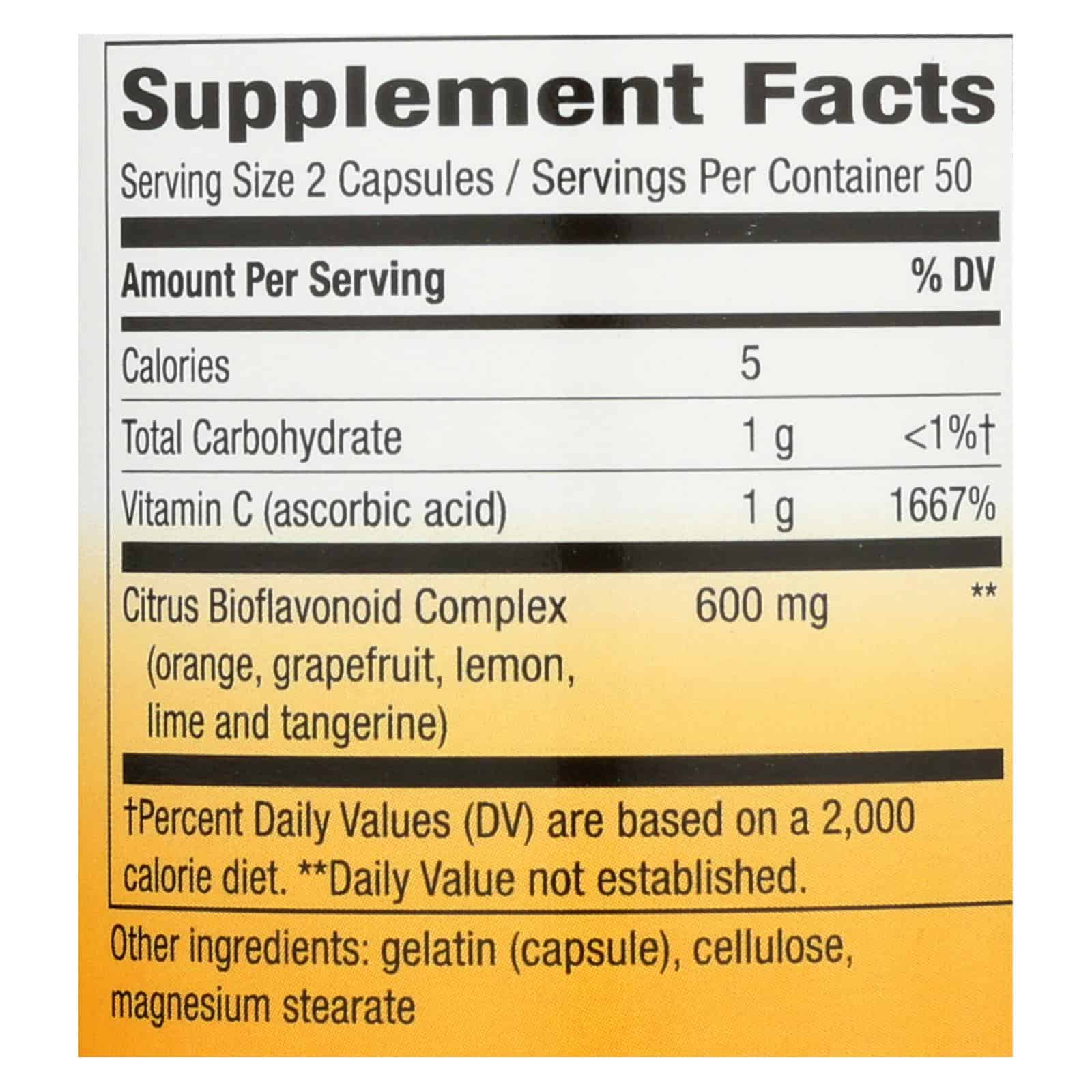 Nature's Way - Vitamin C-500 with Bioflavonoids - 500 mg - 100 Capsules - Image 2