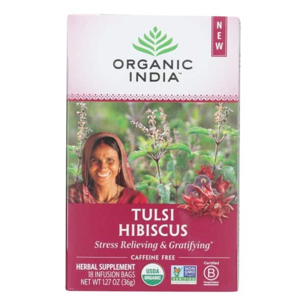 Organic India - Tulsi Hibiscus - Case of 6 - 18 CT - Image 2