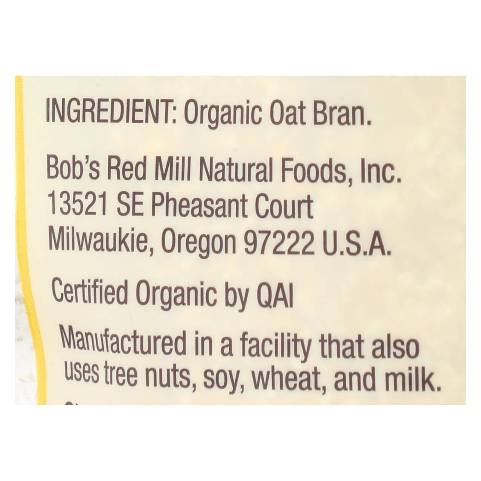 Bob's Red Mill - Oat Bran - Organic High Fiber Hot Cereal - Case of 4 - 18 oz. - Image 2