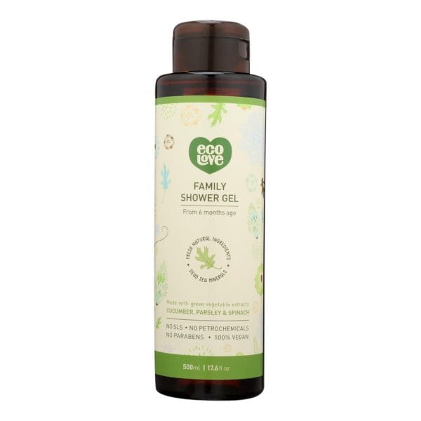 Ecolove Body Wash Green Vegetables Family Shower Gel For Ages 6 Months And Up - Case of 500 - 17.6 fl oz. - Image 2