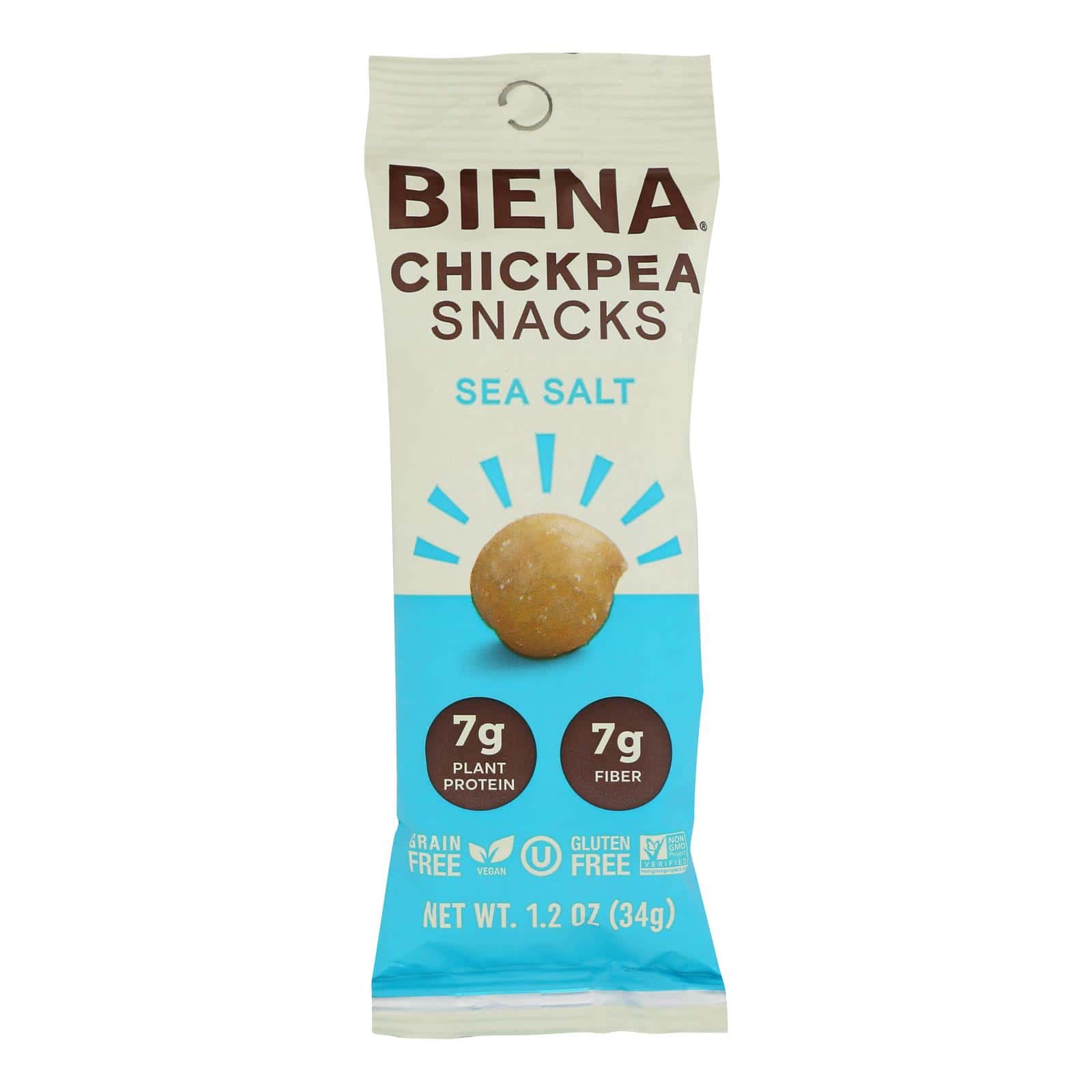 Biena Chickpea Snacks - Sea Salt - Case of 10 - 1.2 oz. - Image 2