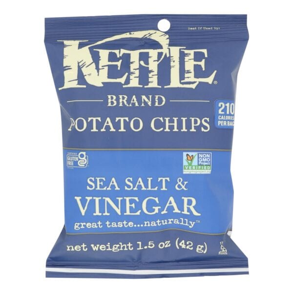Kettle Brand Potato Chips - Sea Salt and Vinegar - 1.5 oz - case of 24