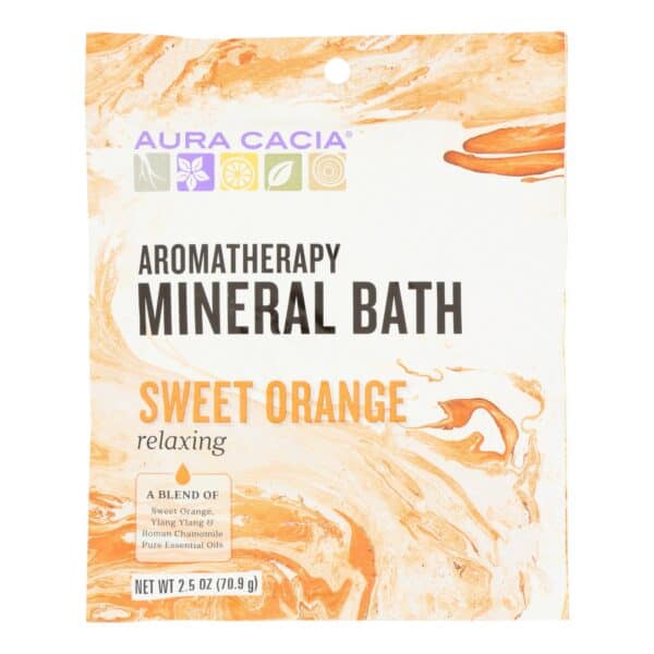 Aura Cacia - Aromatherapy Mineral Bath Relaxing Sweet Orange - 2.5 oz - Case of 6