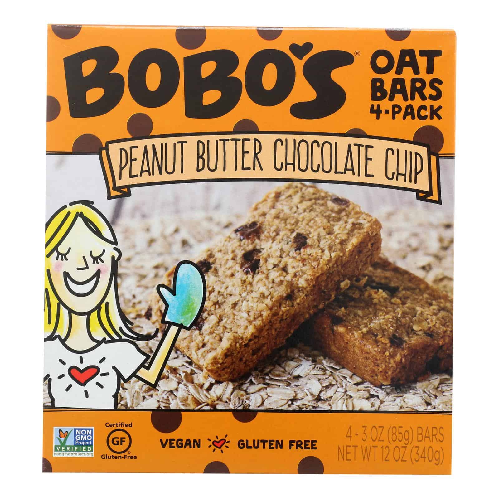 Bobo's Oat Bars - Oat Bar - Peanut Butter Chocolate Chip - Case of 6 - 4 pk