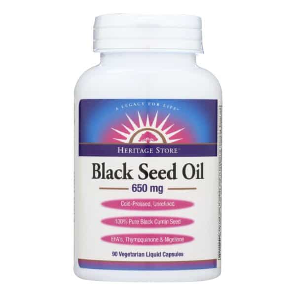 Heritage Store Black Seed Oil Dietary Supplement  - 1 Each - 90 VCAP - Image 2