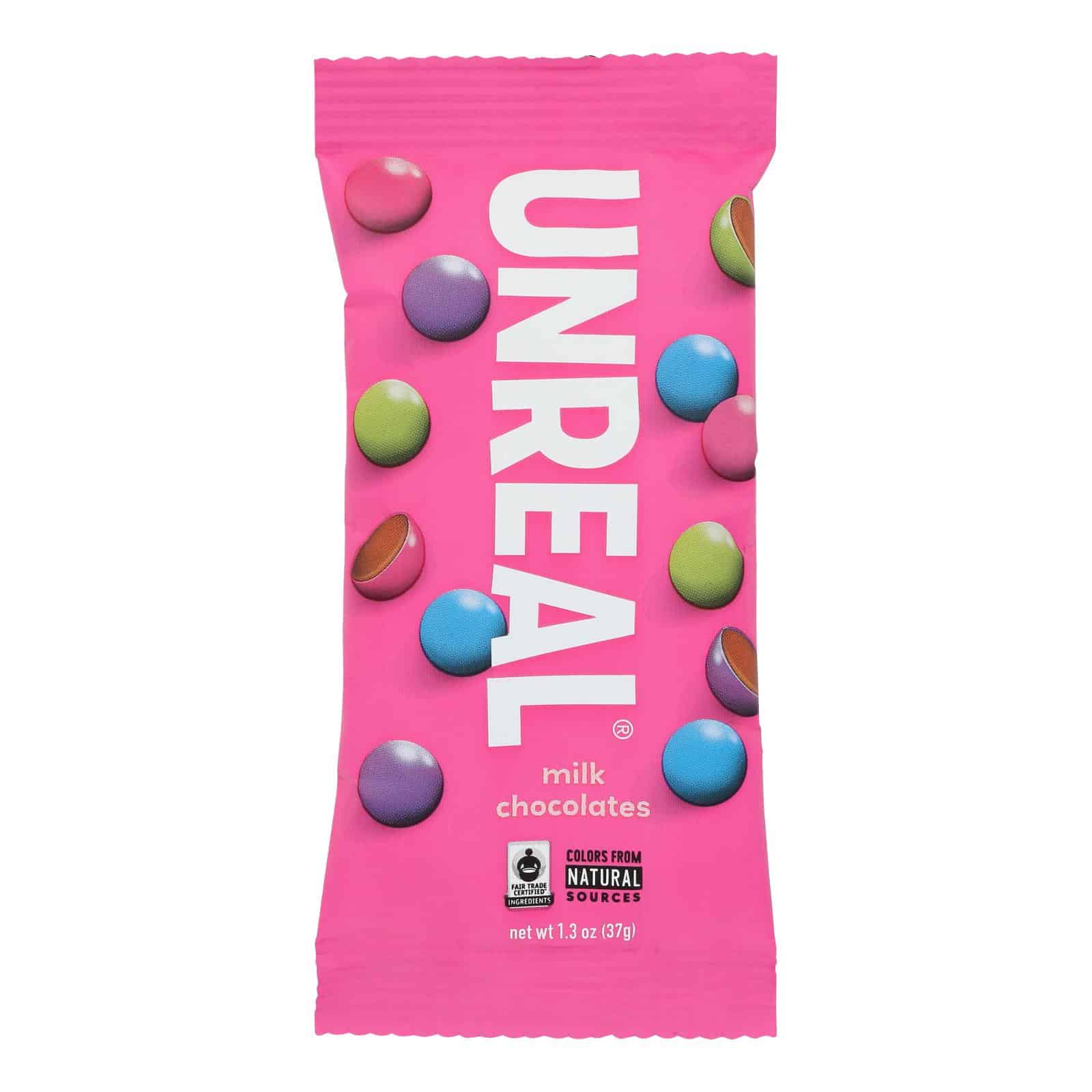 Unreal - Chocolate Gems Milk Chocolate - Case of 12 - 1.3 OZ