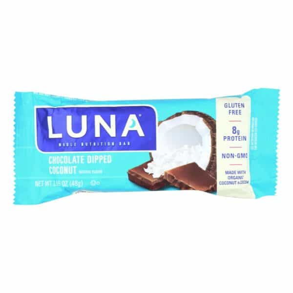 Clif Bar Luna Bar - Organic Chocolate Dipped Coconut - Case of 15 - 1.69 oz - Image 2